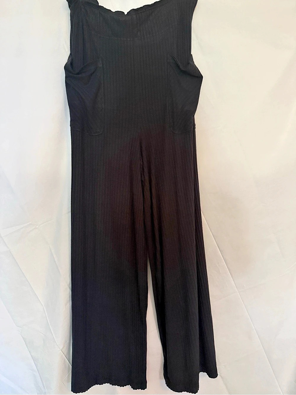 Free People FP Movement Black Textured Wide-Leg Pants. Size Large